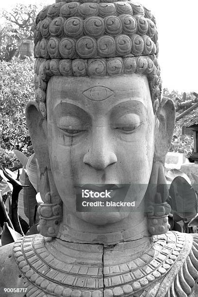 Buddha Head Stock Photo - Download Image Now - Architecture, Asia, Black And White