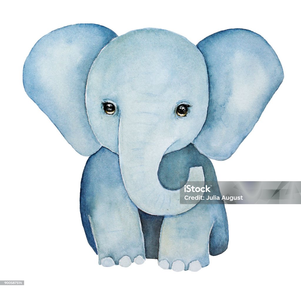 Un petit mignon, bébé éléphant peinture. - Illustration de Bébé libre de droits