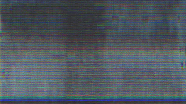 design unico abstract digital pixel noise glitch error video damage - distorted foto e immagini stock