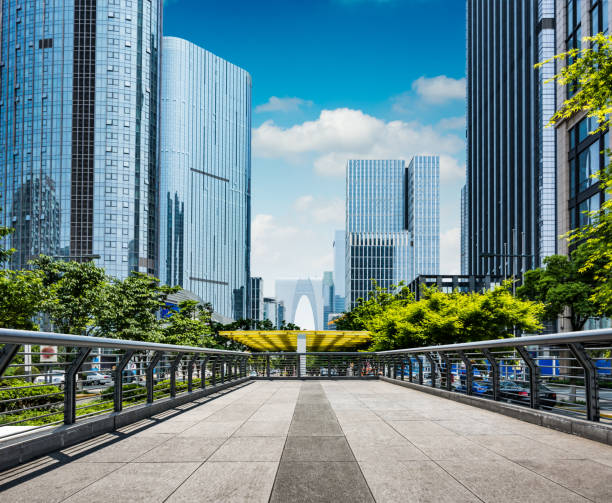 istock modern business building with glass wall from empty floor 900588912