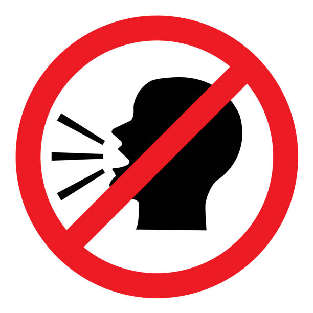 stop reden - warning sign audio stock-grafiken, -clipart, -cartoons und -symbole
