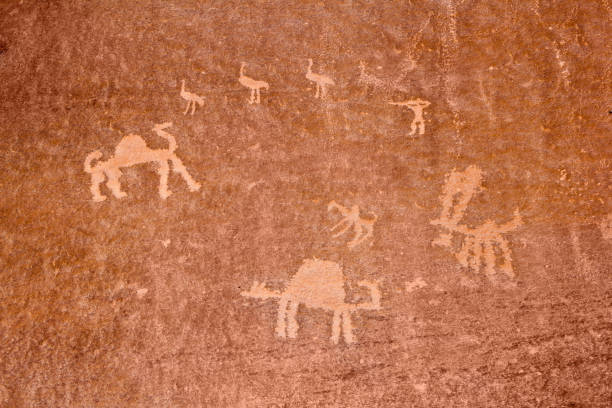 istock Prehistoric rock painting, Wadi Rum, Jordan 900600068