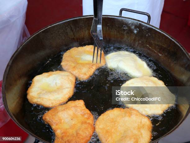 Many Pancake Called Frittelle In Italian Language Stock Photo - Download Image Now - Apple - Fruit, Fritter, Pancake