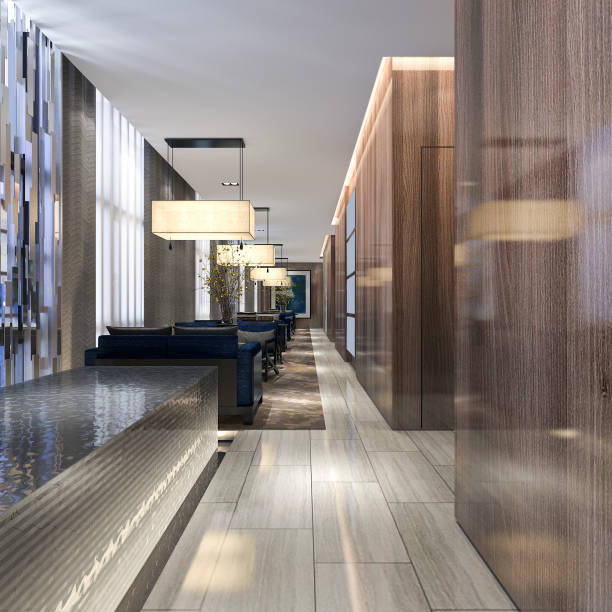 istock 3d rendering luxury hotel reception and lounge restaurant 900607574