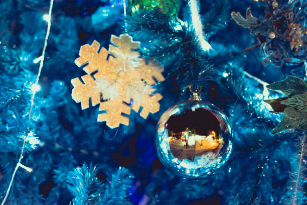 istock Merry Christmas Tree Lights Close Up Bokeh 900610528