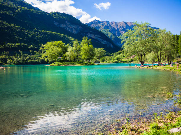 istock Lake Tenno surrounded by Italian alps. 900610622