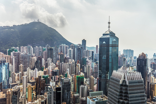 Elevated View of Hong Kong.