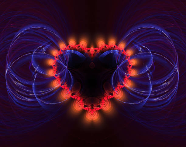 istock Burning and beating heart. Valentine's day background 900611930