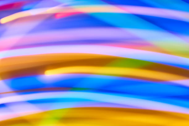 istock Blue bokeh abstract light background and texture,Blurred of colorful bokeh abstract on unfocused background,Color Line of light, long exposure motion lights 900614772