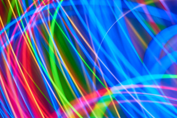 istock Blue bokeh abstract light background and texture,Blurred of colorful bokeh abstract on unfocused background,Color Line of light, long exposure motion lights 900615274