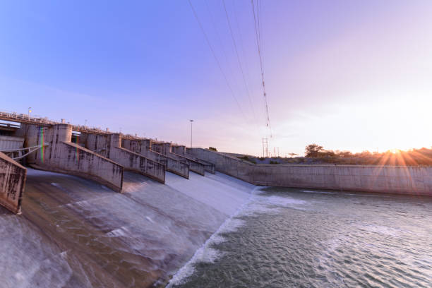 istock Spillway of Dam gate on morning, 900618256