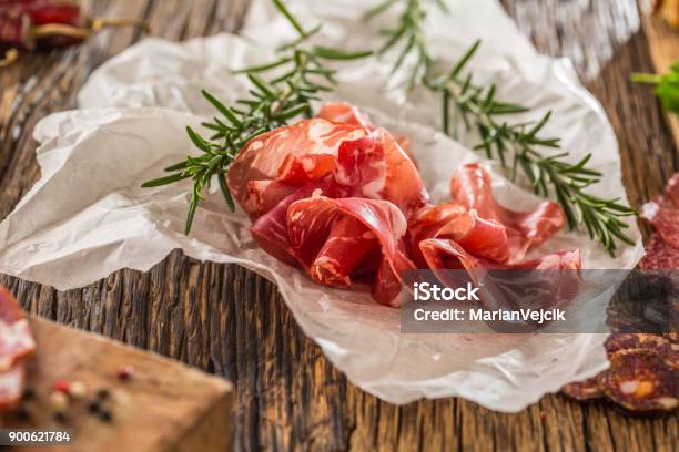 Coppa Di Parma Ham With Fresh Rosemary Mediterranean Fooditalian Cuisine Stock Photo - Download Image Now