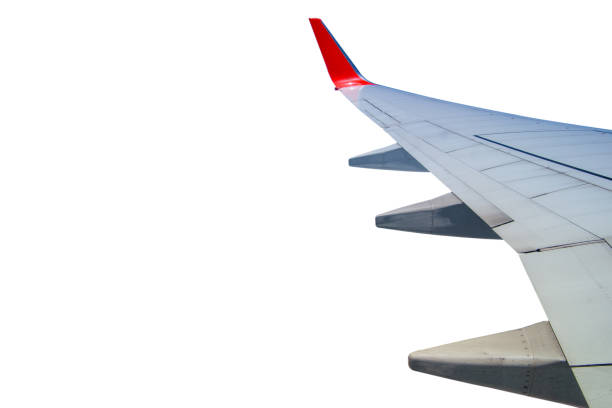 istock Wing of Airplane isolated on white background. 900622554