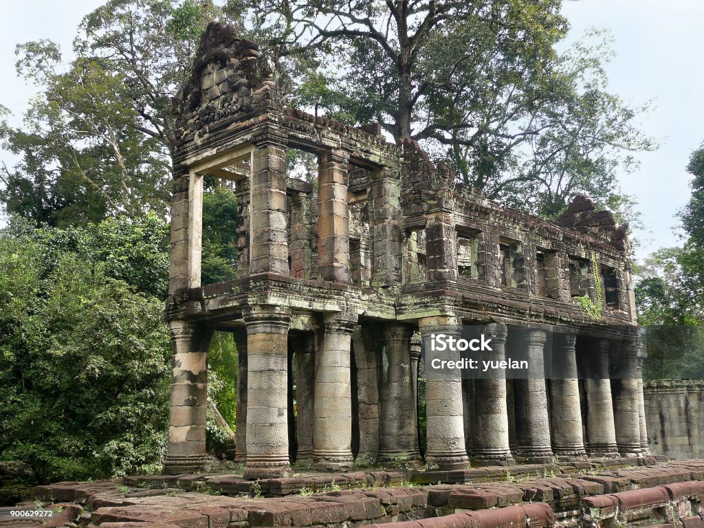 Ruins of the Royal library, Cambodia Ruins of the Royal library at Angkok Wat, Cambodia Library Stock Photo
