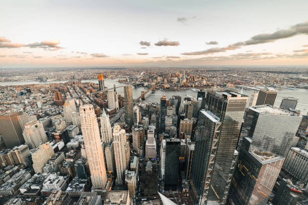 istock High Angle view of Manhattan Skyline, New York 900629518