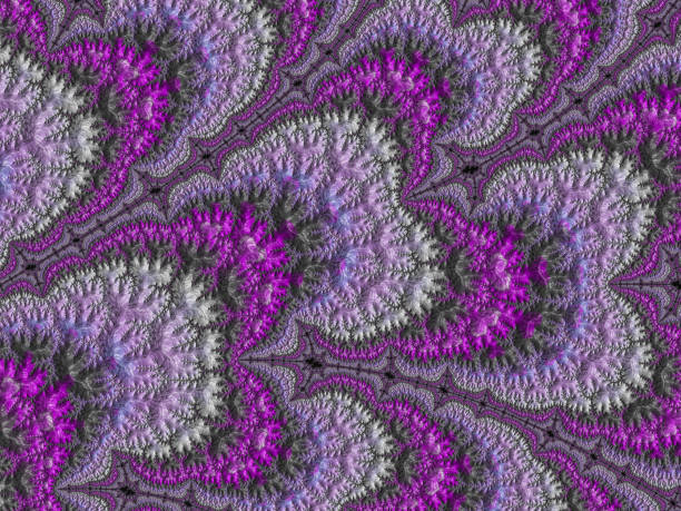 Photo of High resolution multi-colored fractal background, which patterns remind those of flower petals.