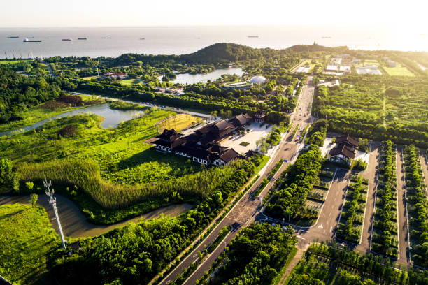 istock Aerial view of park 900636314