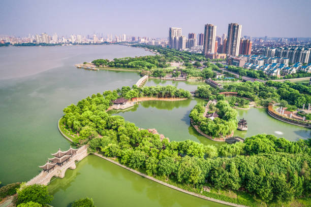 istock The city park with lake 900636822