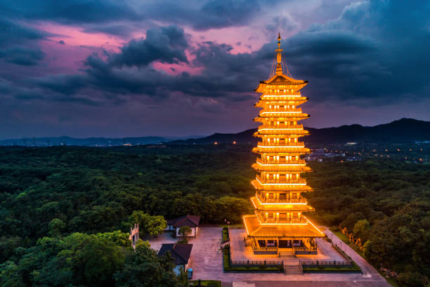 istock landscape with sunset in Yixing 900636840