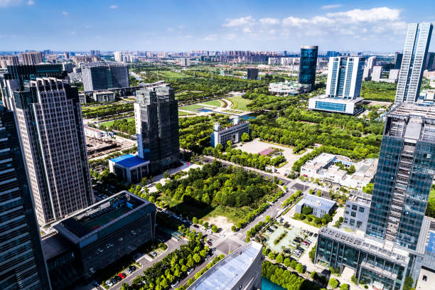 istock modern buildings in Nantong 900640172