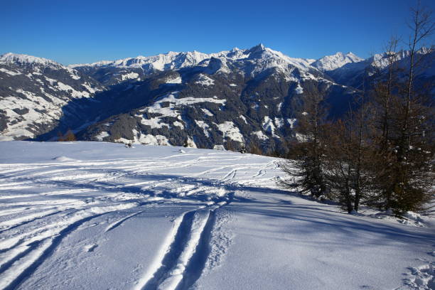 istock Wintery mountain landscape with sunshine 900641586