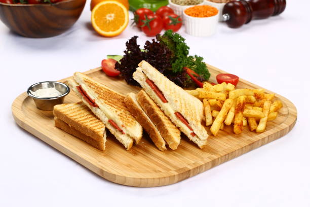 getoastete panini - sandwich turkey gourmet fast food stock-fotos und bilder
