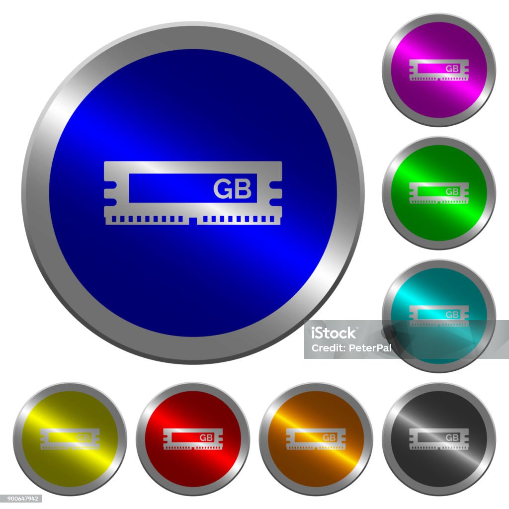 Kb Memory Buttons Ram Memory Module Luminous Coinlike Round Color Buttons Stock ...