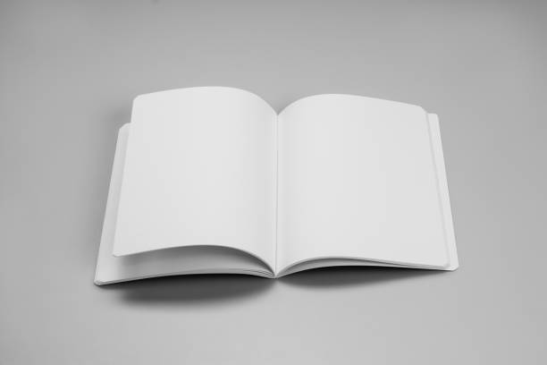 istock Mock-up magazines, book or catalog on gray table background. 900657686