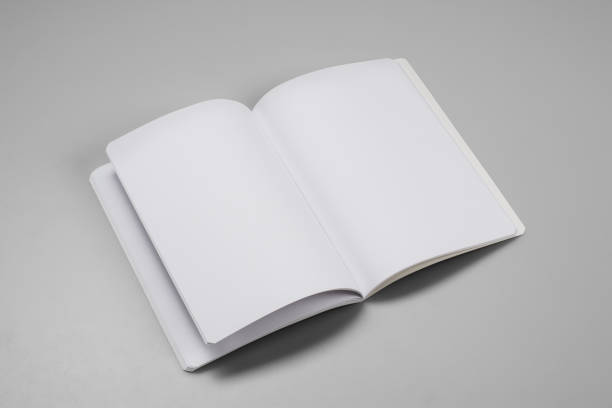istock Mock-up magazines, book or catalog on gray table background. 900657778