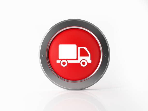 Truck icon isolated on midnight blue prime round button abstract illustration