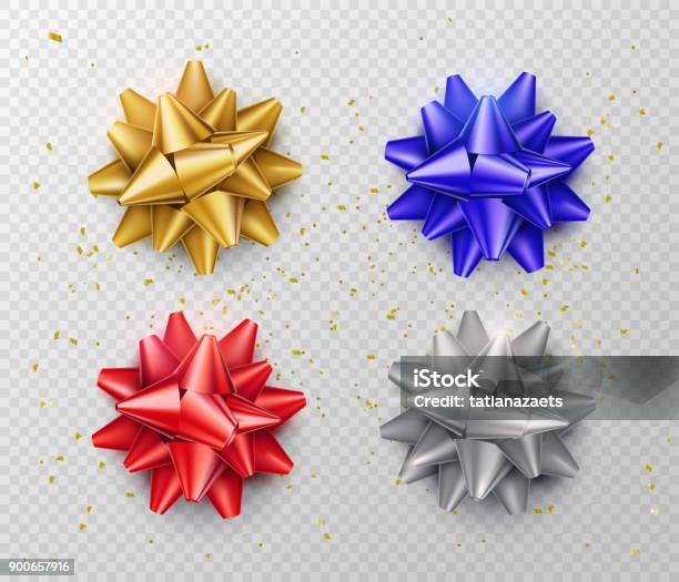 Bow Isolated On Transparent Background Stock Illustration - Download Image Now - Hair Bow, Tied Bow, Christmas