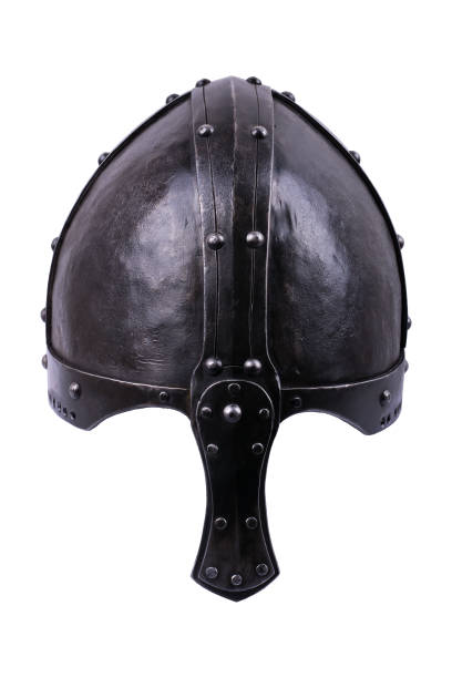istock Steel knight helmet on a white background 900666682