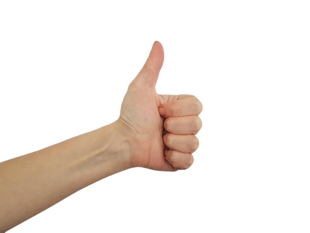 istock Isolated hand holding woman thumb up 900673058