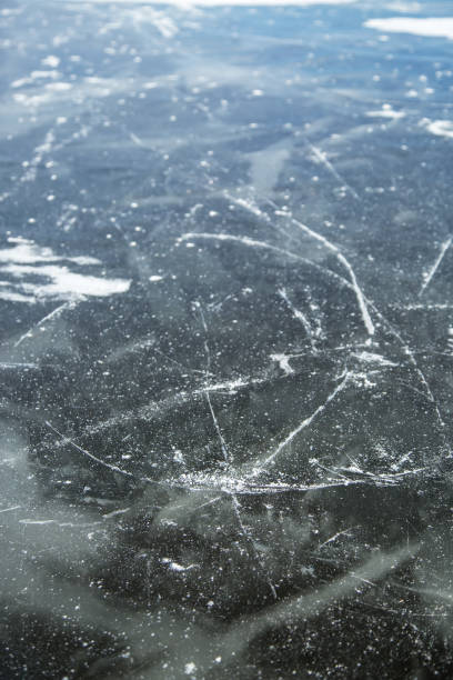 istock Skate Tracks on Frozen Lake Ice 900684334