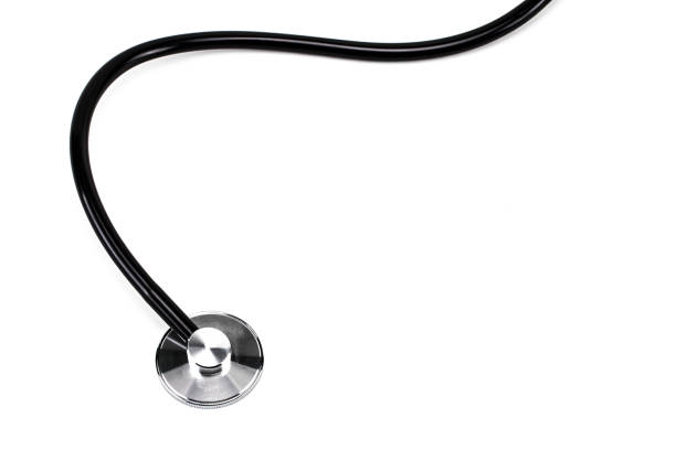 istock Close up view of  stethoscope on white background 900685412