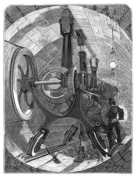 istock Drilling machine for digging tunnel in English Channel 1875 900692582