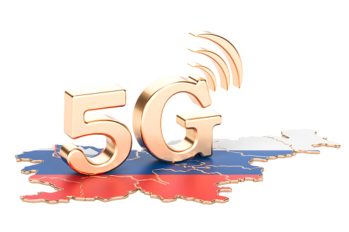 5G in Slovenia concept, 3D rendering isolated on white background