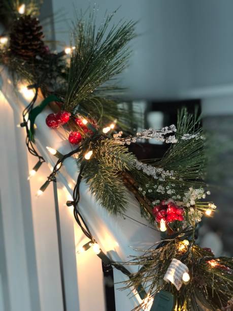 istock Holiday staircase decorations 900700060