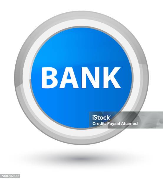 Bank Thumbnail Blue Bank Prime Cyan Blue Round Button Stock Illustration - Download Image ...