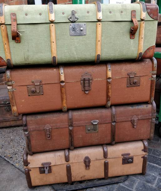 istock Old trunks at the station 900703920