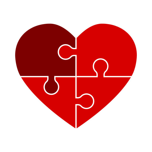 illustrazioni stock, clip art, cartoni animati e icone di tendenza di puzzle d'amore - puzzle jigsaw puzzle connection togetherness