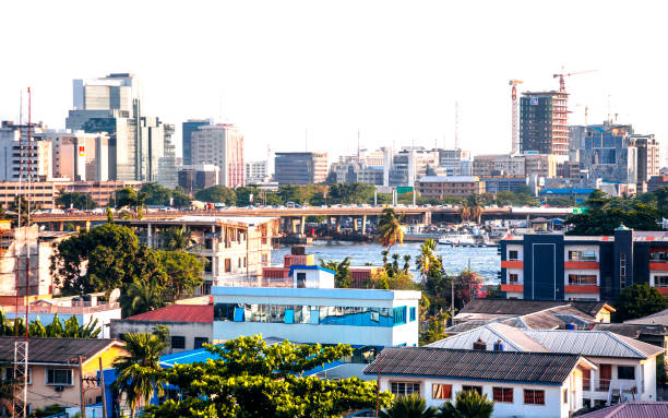 African city - Lagos, Nigeria African megacity. nigeria stock pictures, royalty-free photos & images