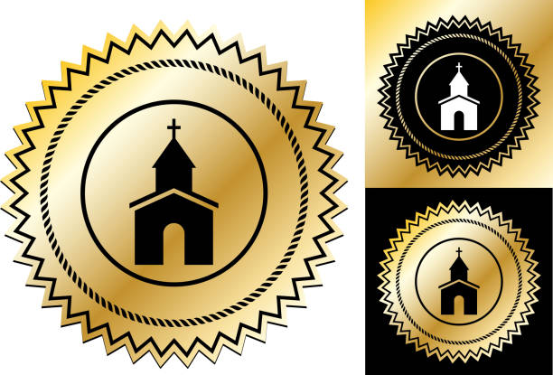ilustraciones, imágenes clip art, dibujos animados e iconos de stock de iglesia. - cross cross shape shiny gold