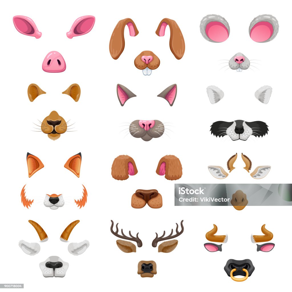 Video Chat Animal Faces Effects Stock Illustration - Download Image Now -  Filtration, Animal, Mobile App - iStock