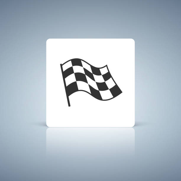 Checkered racing flag icon vector art illustration