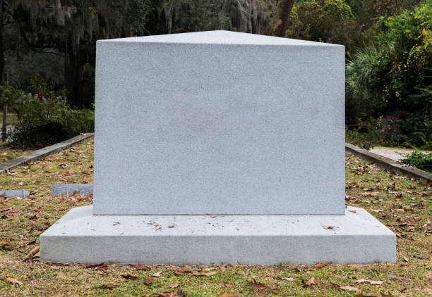 Empty Marble Gravestone in Historic Cemetery