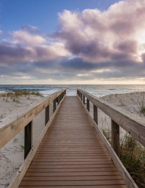 istock Morning Clouds Over Boardwalk Access to Florida Beach 900731554