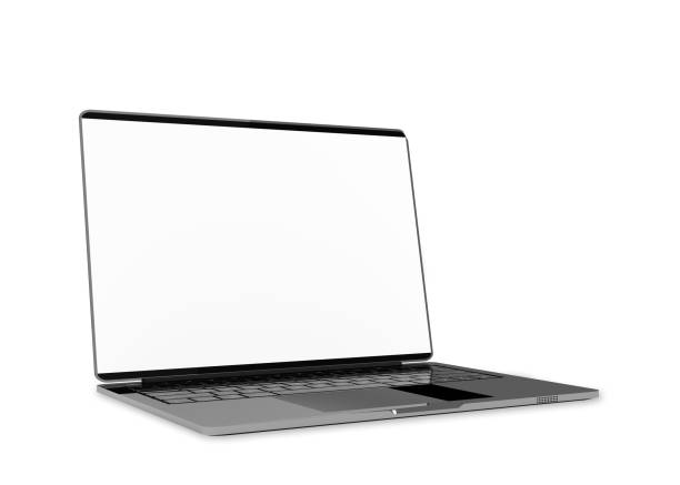 istock Laptop metallic color with blank screen isolated and clipping path 900734204
