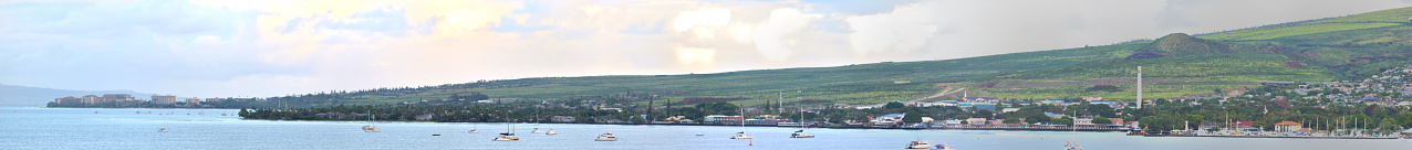 A pano along the shore of Maui from Lahaina to Kaanapali and Black Rock Beach along the Lahaina Roads