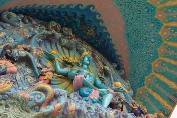 istock Hindu god statue in Thai temple. 900735442